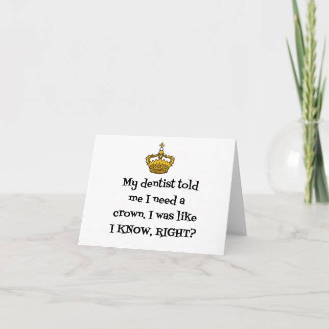 DENTIST CROWN LETTERPRESS THANK YOU CARD (Front)