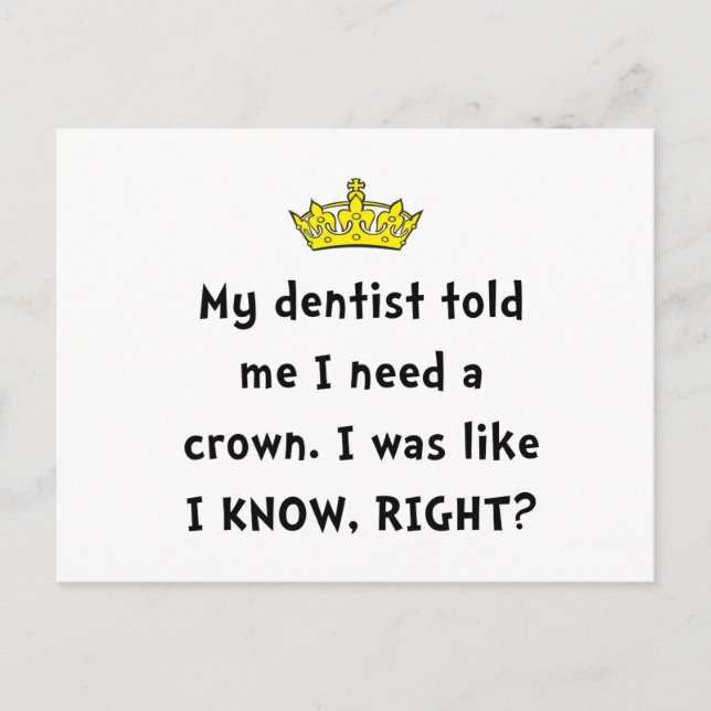 Dentist Crown Postcard (Front)