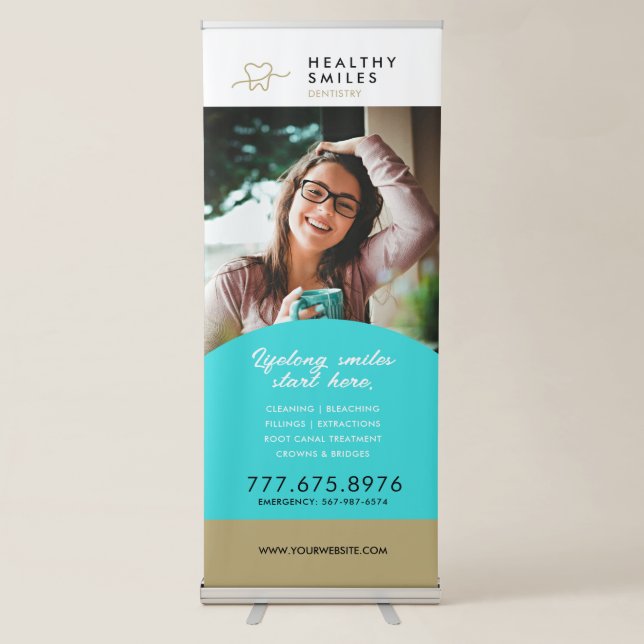 Dentist Custom Logo Roll-Up Retractable Banner (Front)