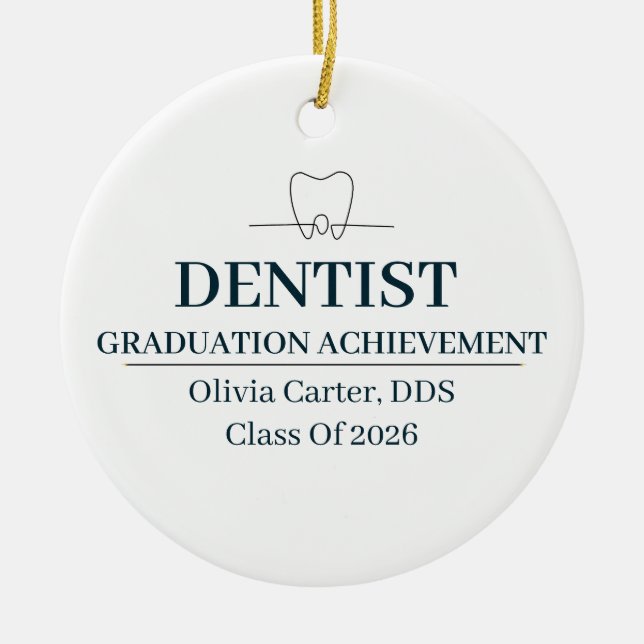 Dentist Custom Name Since Year Ceramic Ornament (Front)