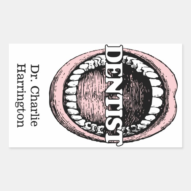 Dentist custom name stickers (Front)