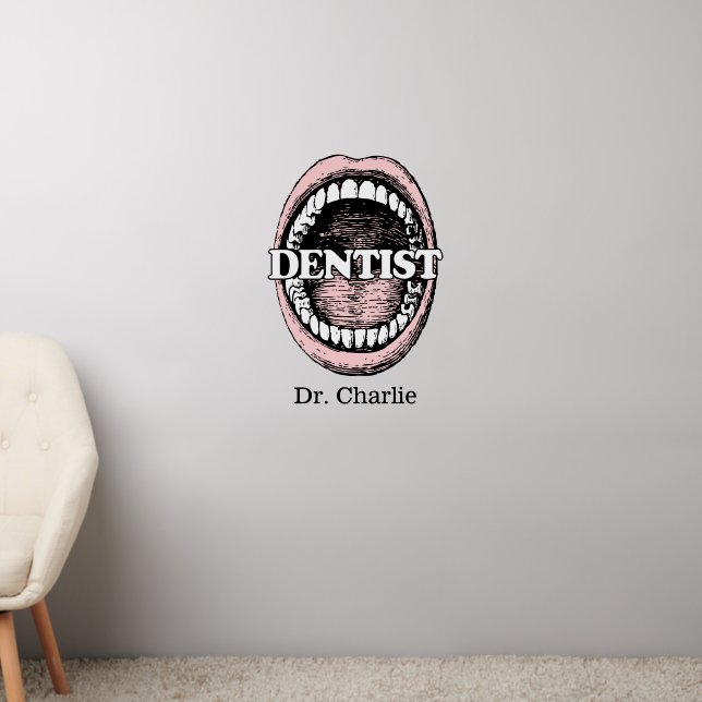 Dentist custom name wall decal  (Living Room 2)