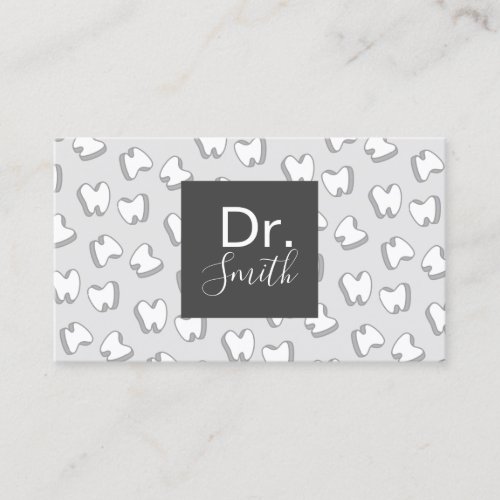 Dentist Cute 3D Tooth Pattern Dental Care Business Card