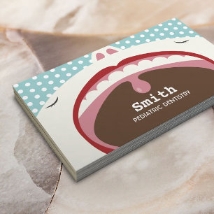 Dentist Cute Cartoon Kid Pediatric Dentistry Business Card