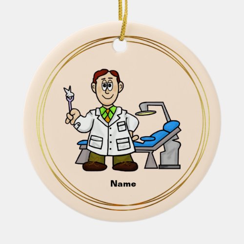 Dentist Day Ornament with Dentists Name