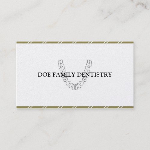 Dentist DDS Dental Office Teeth Gold Paper Business Card Template