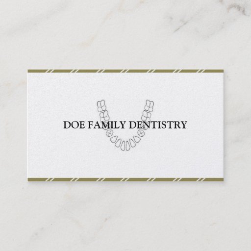 Customizable Dentist DDS Dental Office Teeth Gold Paper Business Card Template