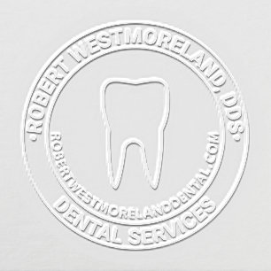 Dentist DDS Tooth Logo, Name, Website URL Embosser