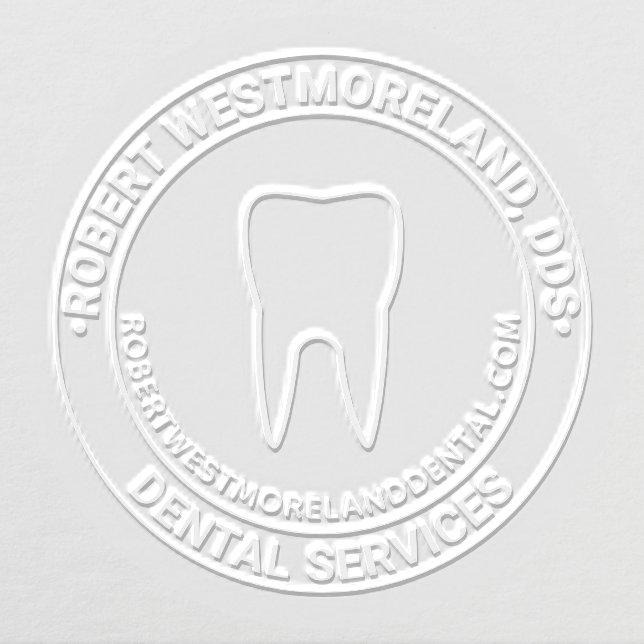 Dentist DDS Tooth Logo, Name, Website URL Embosser (Design)