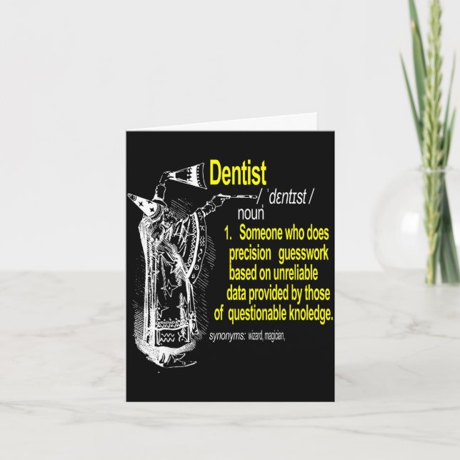 Dentist definition dental assistant dental card (Front)