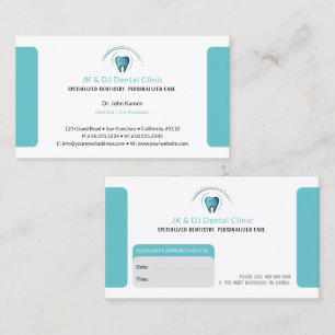 Dentist Dental Appointment Card