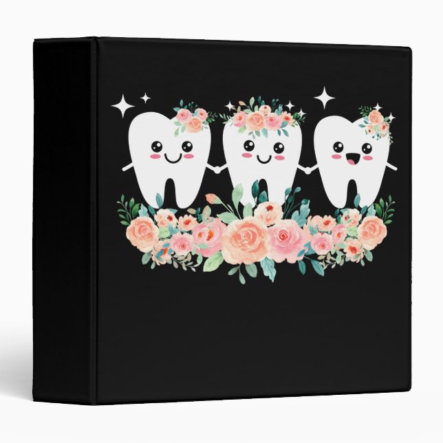 Dentist Dental Assistant Oral Hygienist Tooth 3 Ring Binder (Front/Spine)