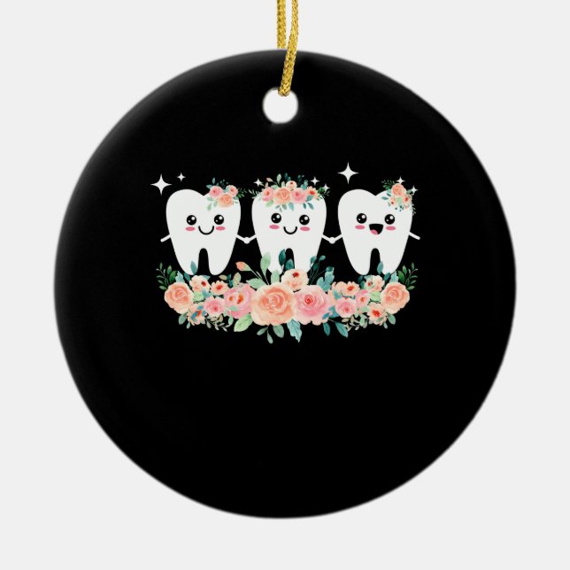 Dentist Dental Assistant Oral Hygienist Tooth Ceramic Ornament (Front)