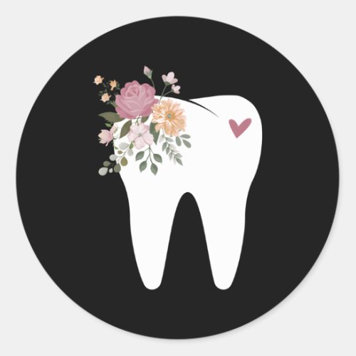 Dentist Dental Assistant Oral Hygienist Tooth Flow Classic Round Sticker