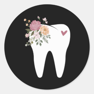 Dentist Dental Assistant Oral Hygienist Tooth Flow Classic Round Sticker