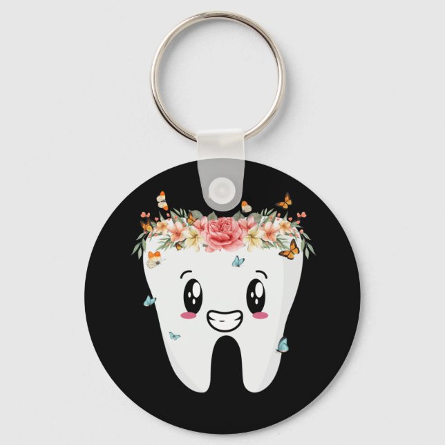 Dentist Dental Assistant Oral Hygienist Tooth Keychain (Front)