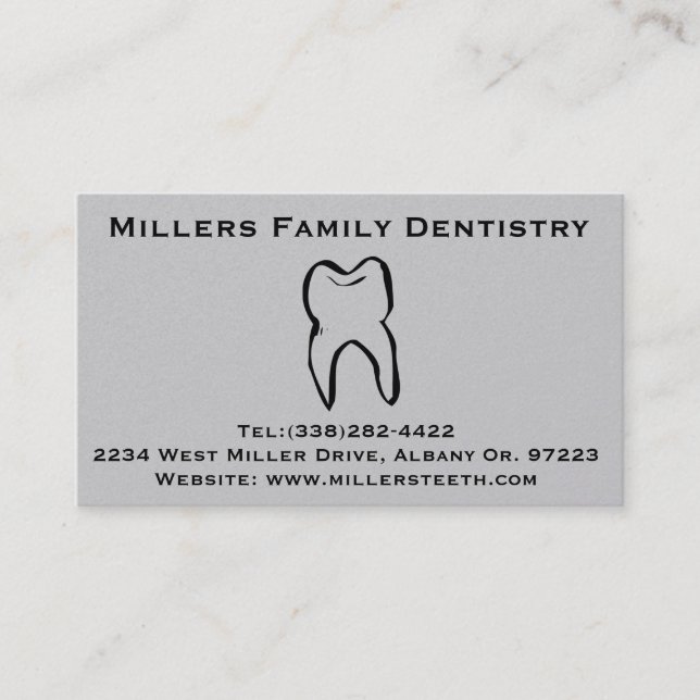 Dentist Dental Business and Appointment Card (Front)