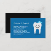 Dentist dental business card with happy tooth (Front/Back)