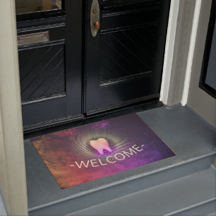 Dentist Dental Care Clinic Rose Gold Tooth Welcome Doormat