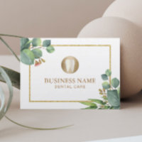 Dentist Dental Care Modern Gold Border Botanical