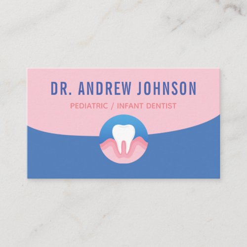 Dentist Dental Care Orthodontist Blue  Pink Kids Business Card
