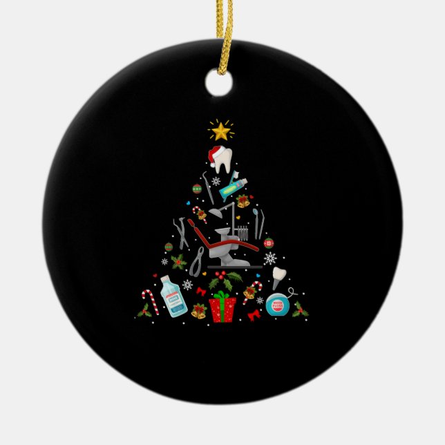 Dentist Dental Christmas Ornament Tree Xmas Holida (Front)