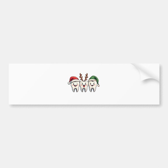 Dentist Dental Christmas Santa Floss Xmas Tree Bumper Sticker (Front)