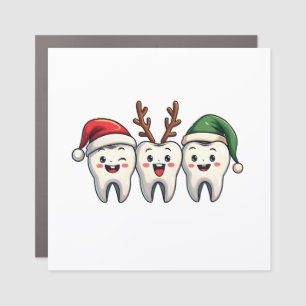 Dentist Dental Christmas Santa Floss Xmas Tree Car Magnet