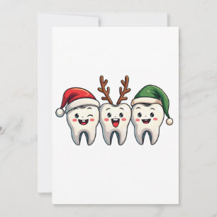 Dentist Dental Christmas Santa Floss Xmas Tree Invitation