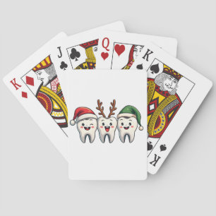 Dentist Dental Christmas Santa Floss Xmas Tree Poker Cards