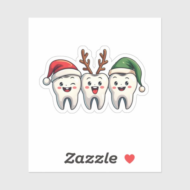 Dentist Dental Christmas Santa Floss Xmas Tree Sticker (Sheet)