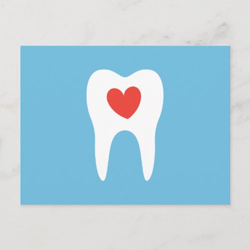 Dentist dental clinic appointment reminder blue postcard