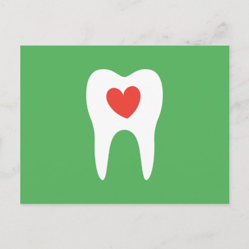 Dentist dental clinic appointment reminder green postcard