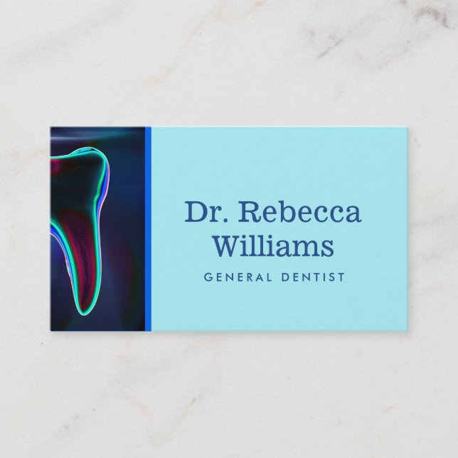 Dentist Dental Clinic Blue Tooth Business Card (Front)