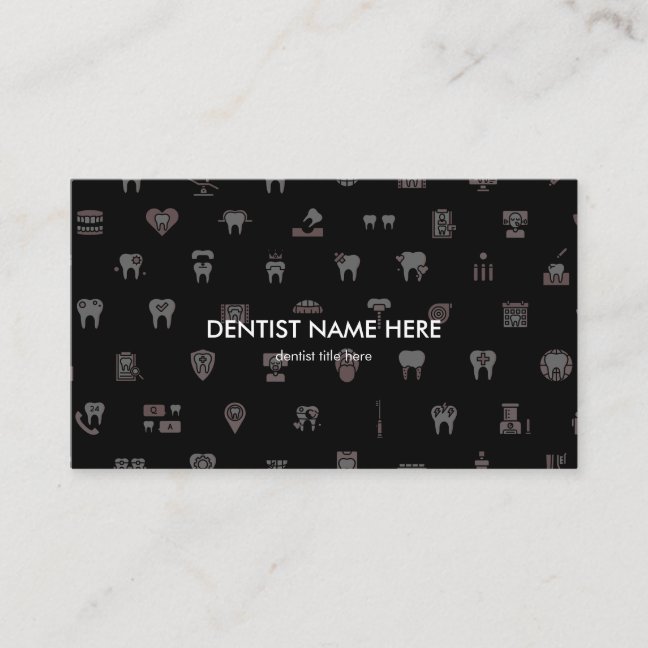 Dentist dental clinic icons pink business card