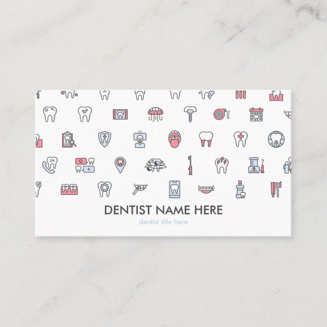 Dentist dental clinic icons teeth business card