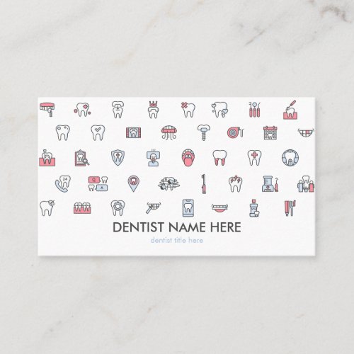 Dentist dental clinic icons teeth business card