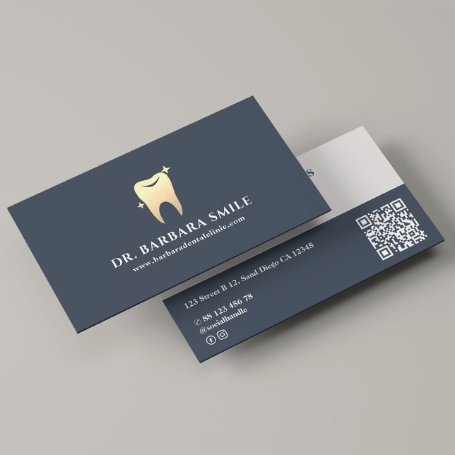 Dentist Dental Clinic Minimal Charcoal Modern Business Card (Creator Uploaded)