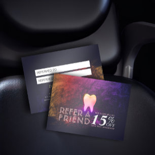 Dentist Dental Clinic Rose Gold Tooth Referral Card