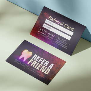 Dentist Dental Clinic Rose Gold Tooth Referral Card