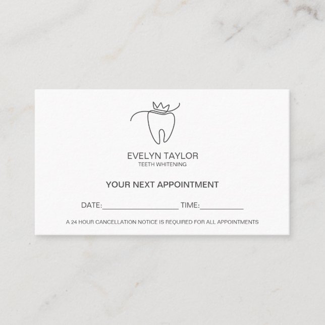 Dentist Dental Clinic teeth Whitening Appointment  Business Card (Front)