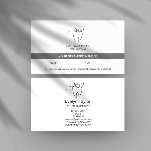 Dentist Dental Clinic teeth Whitening Appointment  Business Card