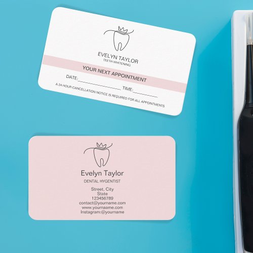 Dentist Dental Clinic teeth Whitening Appointment  Business Card