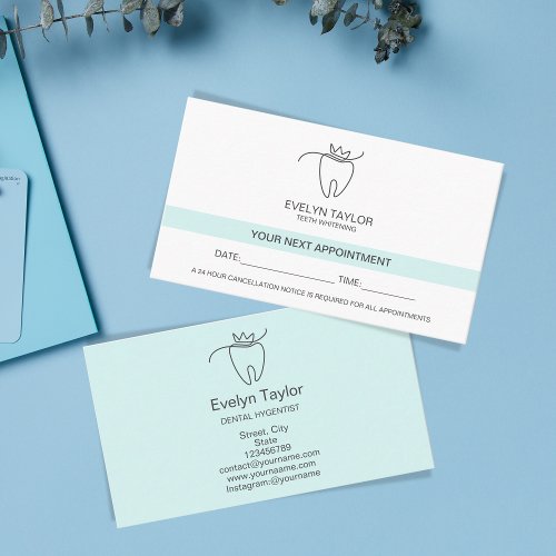 Dentist Dental Clinic teeth Whitening Appointment  Business Card