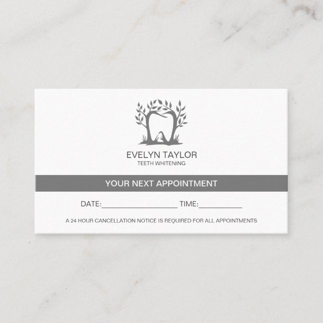 Dentist Dental Clinic teeth Whitening Appointment  Business Card (Front)