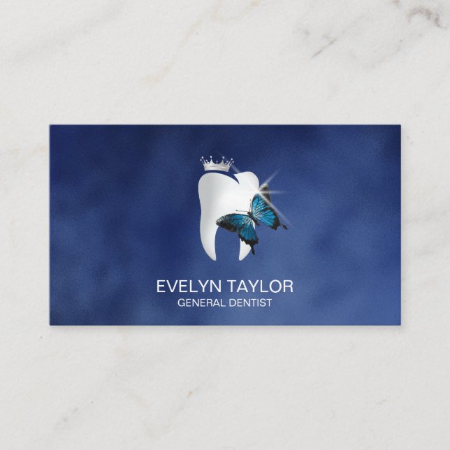 Dentist Dental Clinic teeth Whitening Butterfly Business Card (Front)