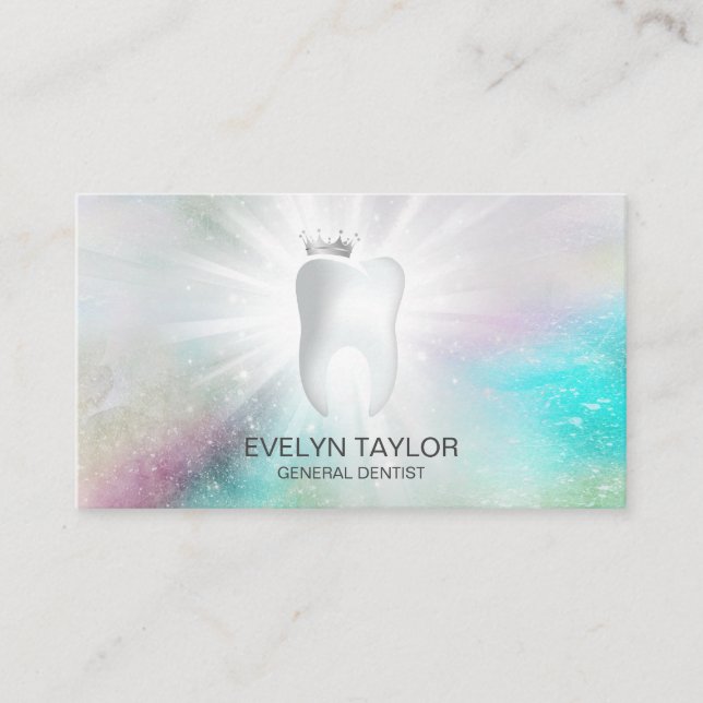 Dentist Dental Clinic teeth Whitening Smile Crown Business Card (Front)