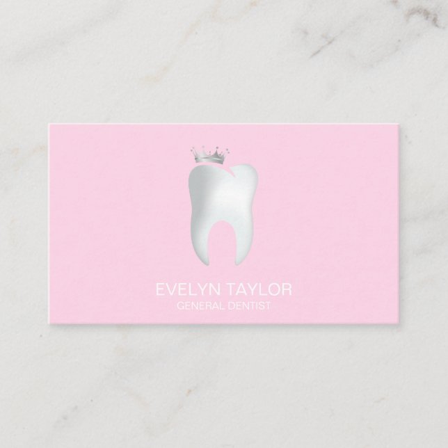 Dentist Dental Clinic teeth Whitening Smile Crown  Business Card (Front)