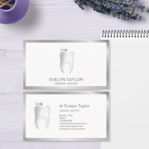 Dentist Dental Clinic teeth Whitening Smile Crown Business Card