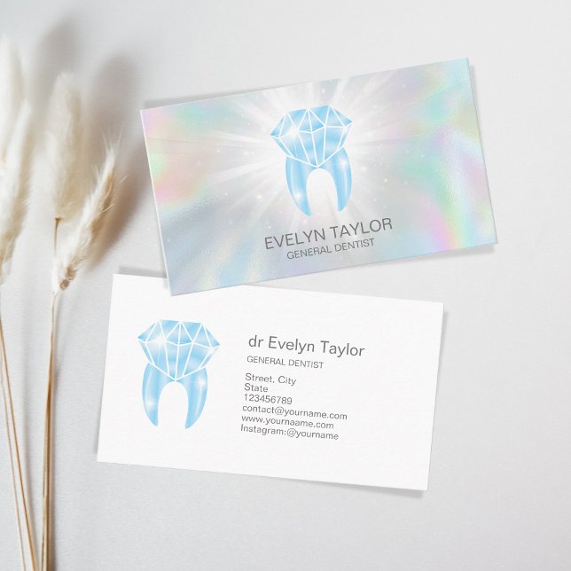 Dentist Dental Clinic teeth Whitening Smile Crown Business Card (Creator Uploaded)